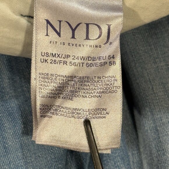 NYDJ Chambray Lift Tuck Technology Light Wash Wide Leg Pants Womens Size 24W - Picture 8 of 12